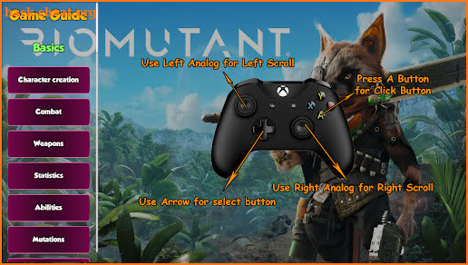 Guide for Biomutant Game Tips screenshot