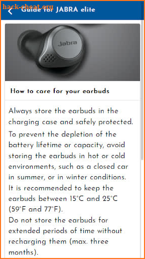 Guide for Jabra elite earbuds screenshot