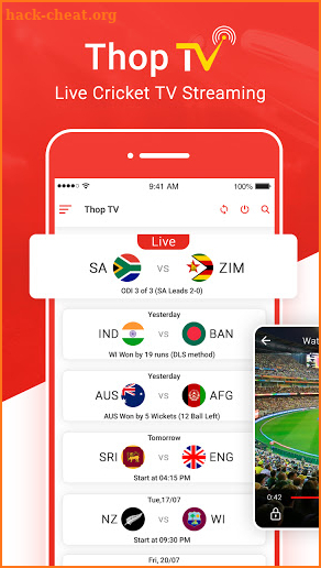 Guide For Thop TV : Live Cricket TV Streaming Tips screenshot