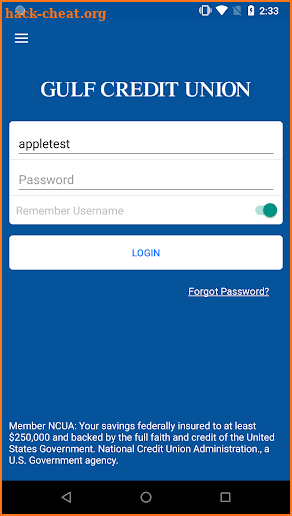 Gulf Credit Union screenshot