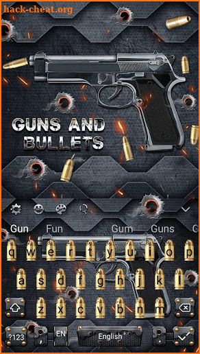 Gun and Bullet Keyboard Theme screenshot