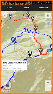 Guthook's PCT Guide screenshot