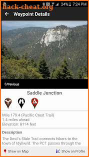 Guthook's PCT Guide screenshot