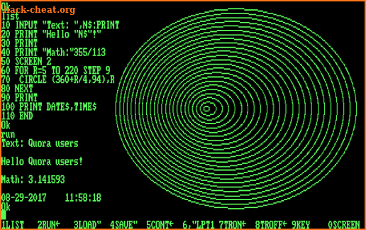 GWBASIC screenshot