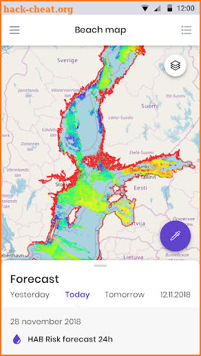 HAB Risk - Cyanobacteria forecast for Baltic Sea screenshot