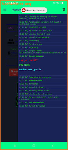 Hacker Net VPN Tunnel SSH screenshot