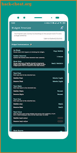 Hadith Widget screenshot