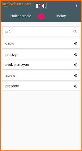 Haitiancreole - Malay Dictionary (Dic1) screenshot