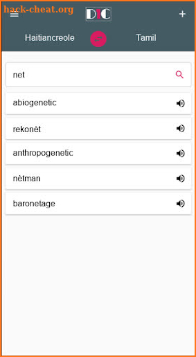 Haitiancreole - Tamil Dictionary (Dic1) screenshot