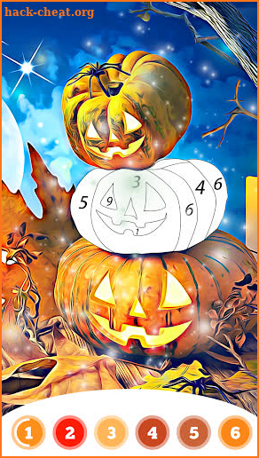 Halloween Coloring Book - Color by Number Game screenshot