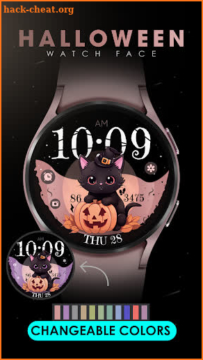 Halloween Cute Cat watch face screenshot