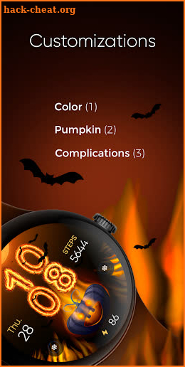 Halloween In Fire - Wear OS screenshot