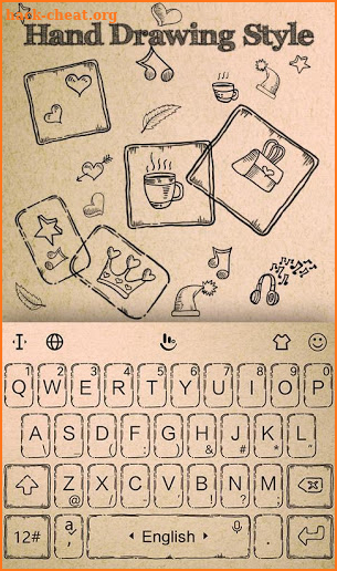 Hand Drawing Style Keyboard Theme screenshot