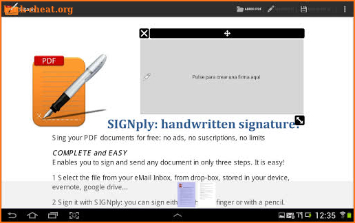 Handwritten PDF e-signatures screenshot