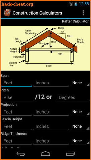 Handy Construction Calculator screenshot