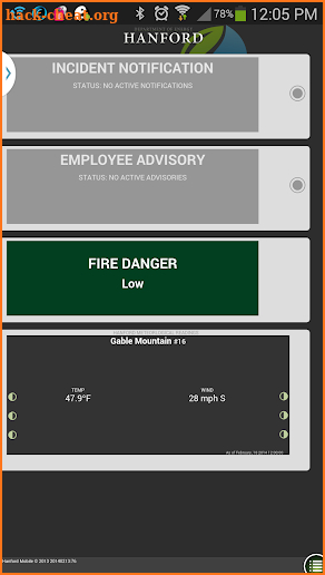 Hanford.Gov Mobile Application screenshot