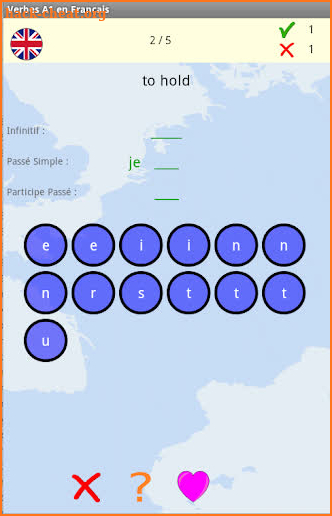 Hangman French Verbs screenshot