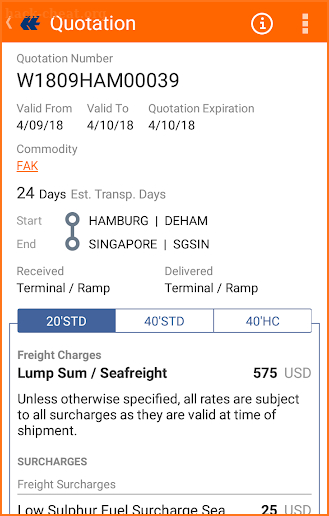 Hapag-Lloyd screenshot