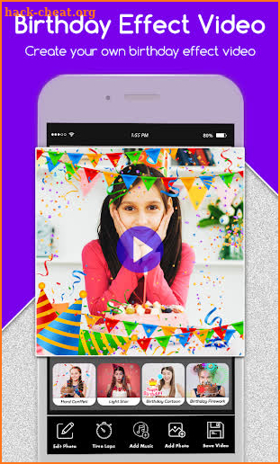 Happy Birthday Photo Effect Video Animation Maker screenshot