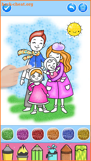 Happy Family Coloring Game screenshot