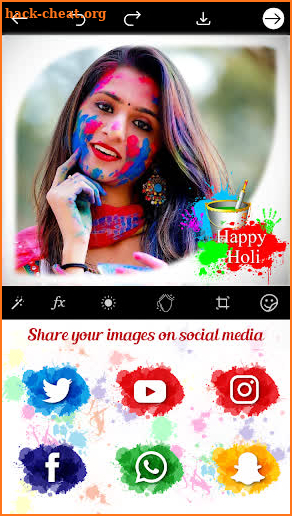 Happy Holi Photo Frame Editor screenshot