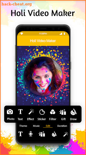 Happy Holi Video Maker screenshot