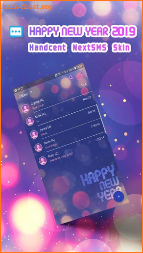 Happy New year 2019 skin 1 for Handcent Next SMS screenshot