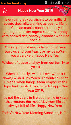 Happy New Year 2019 SMS screenshot