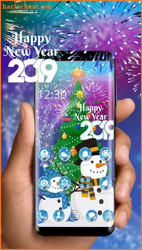 Happy New Year 2019 Snowman Theme screenshot