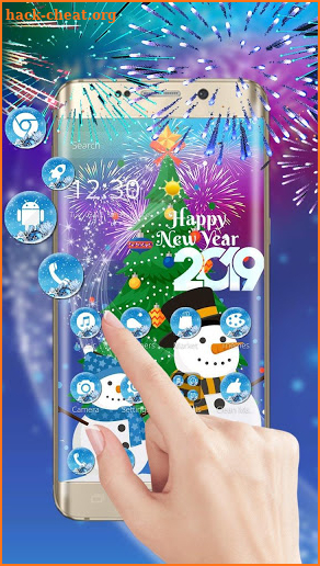 Happy New Year 2019 Snowman Theme screenshot