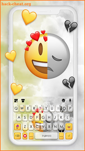 Happy Sad Emoji Keyboard Background screenshot