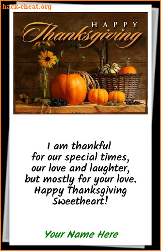 Happy Thanksgiving Greetings with Name screenshot