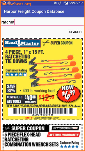 Harbor Freight Coupon Database - HFQPDB screenshot