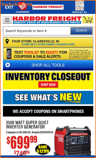 Harbor Freight Quick Browser screenshot