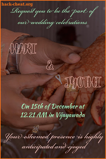 Hari Jyothi Wedding Invitation screenshot