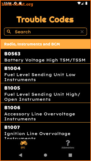 Harley Trouble Codes screenshot