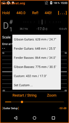 Harmonic Tuner Guitar Setup screenshot