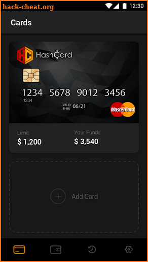 HashCard screenshot