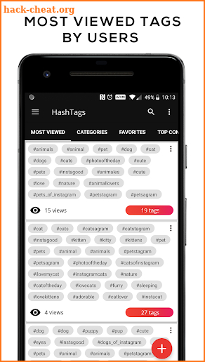 HashTags screenshot