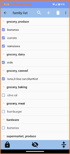 HausAdmin - shopping list screenshot