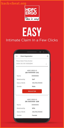 HDFC ERGO Insurance App screenshot