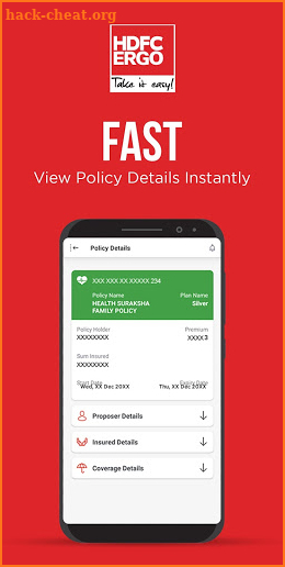 HDFC ERGO Insurance App screenshot