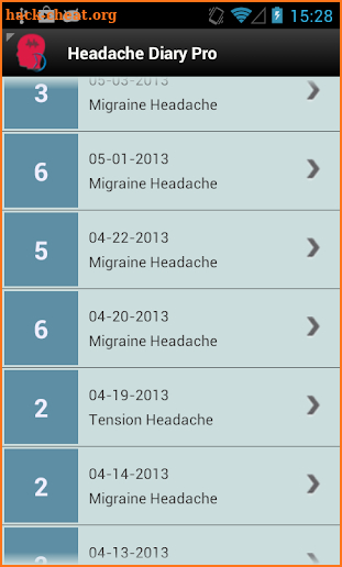 Headache Diary Pro screenshot