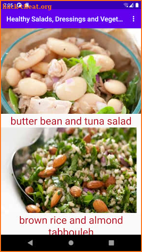 Healthy Salads, Dressings and Vegetables screenshot