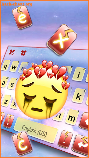 Heart Broken Emoji Keyboard Background screenshot