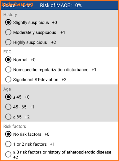 HEART Score screenshot