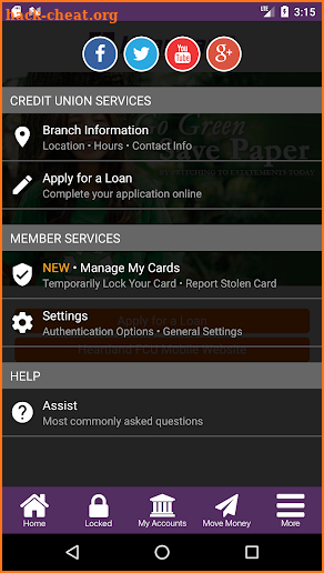 Heartland Federal Credit Union screenshot