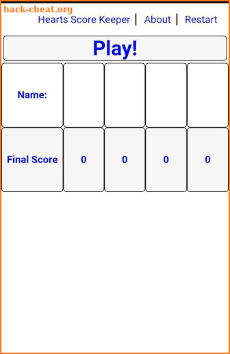 Hearts Score Keeper screenshot