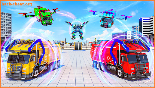 Heavy Garbage Truck Robot Wars: flying robot games screenshot