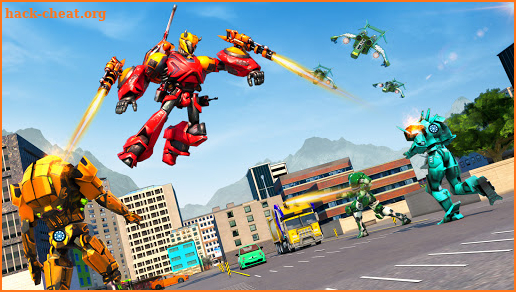 Heavy Garbage Truck Robot Wars: flying robot games screenshot